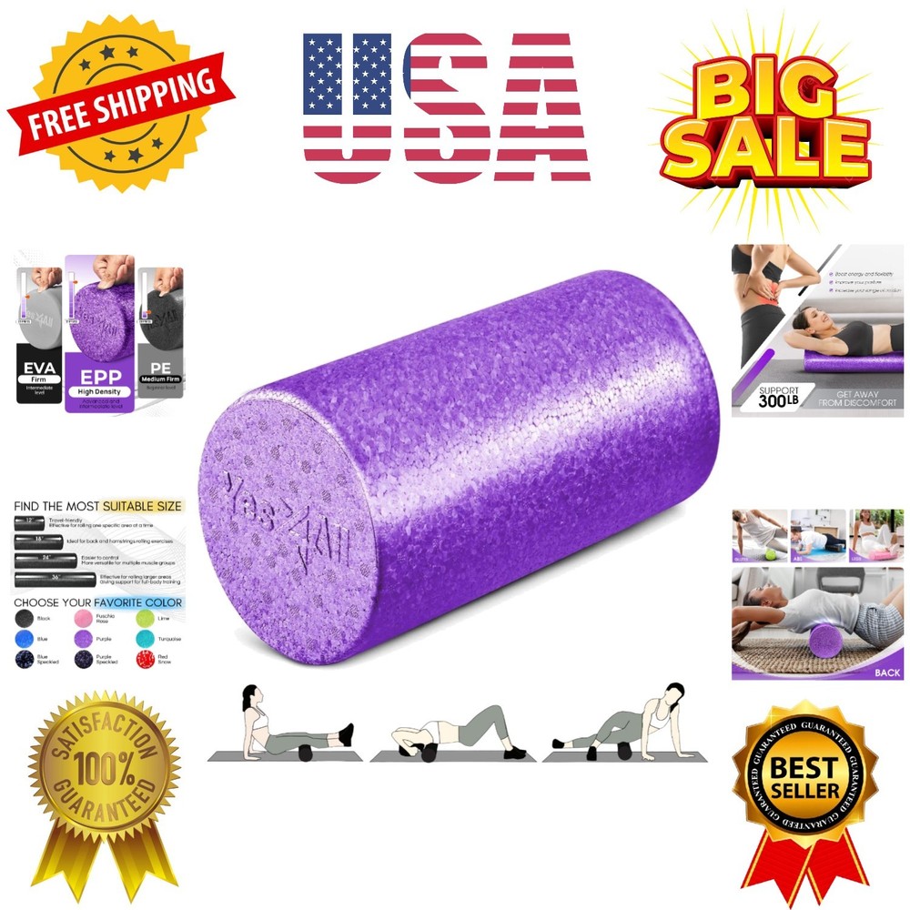 High-Density EPP Round Back Roller Foam, Exercise Foam Roller for Yoga, Pilat...