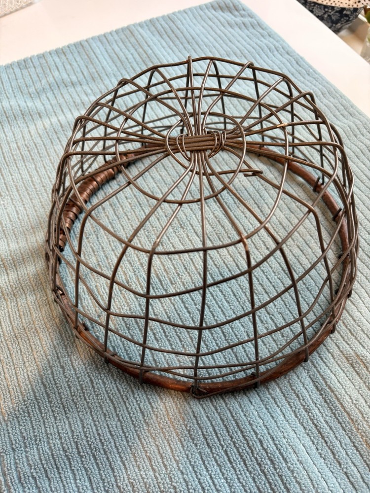 Round Wire Storage Basket Rustic Metal
