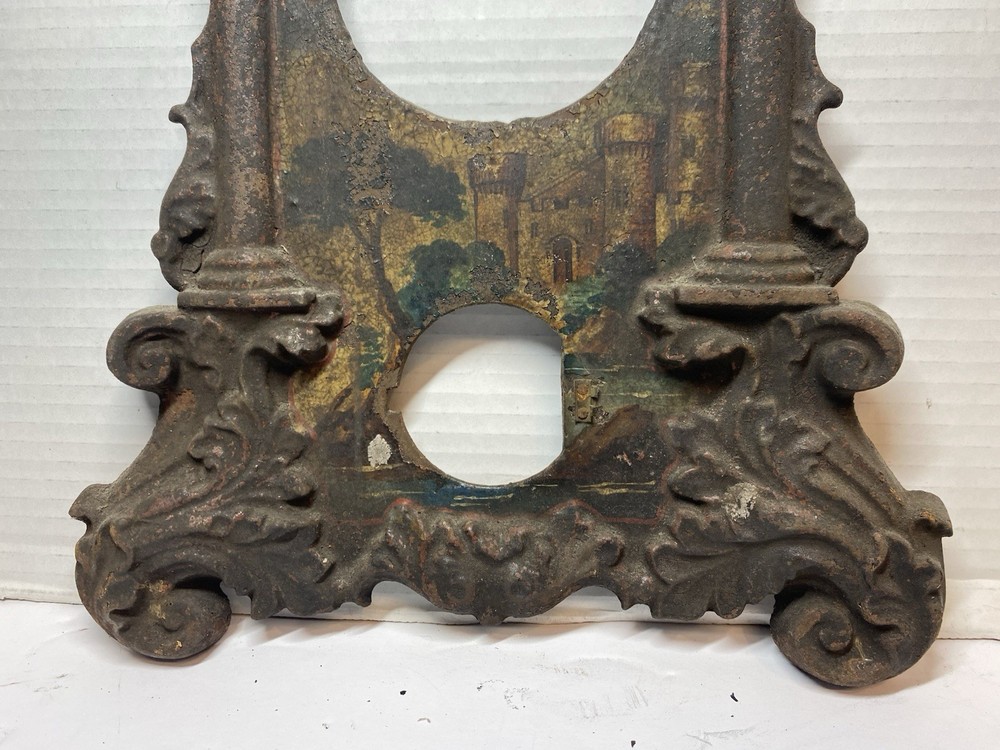 Vintage Cast Iron Mantle Clock Face