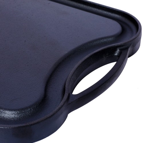 Pre-Seasoned Cast Iron Reversible Rectangular Grill/Griddle, Black,20inch x 10in