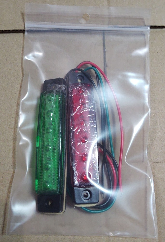 Red / Green Boat Navigation LED Marker Light Pair