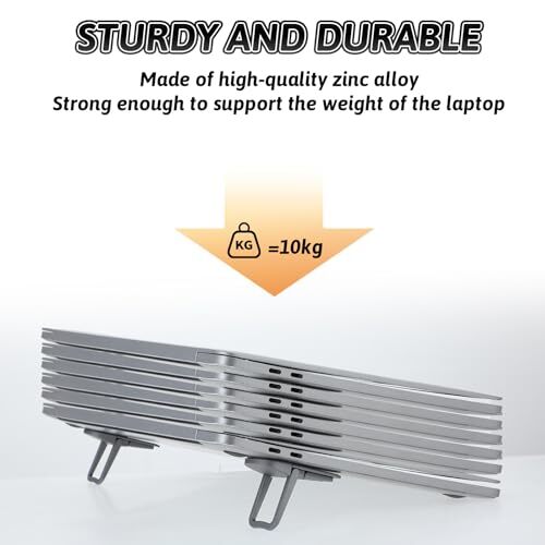 Bewudy 2 Pcs Portable Keyboard Riser, Dual Tilt Angle Adjustment Foldable Black