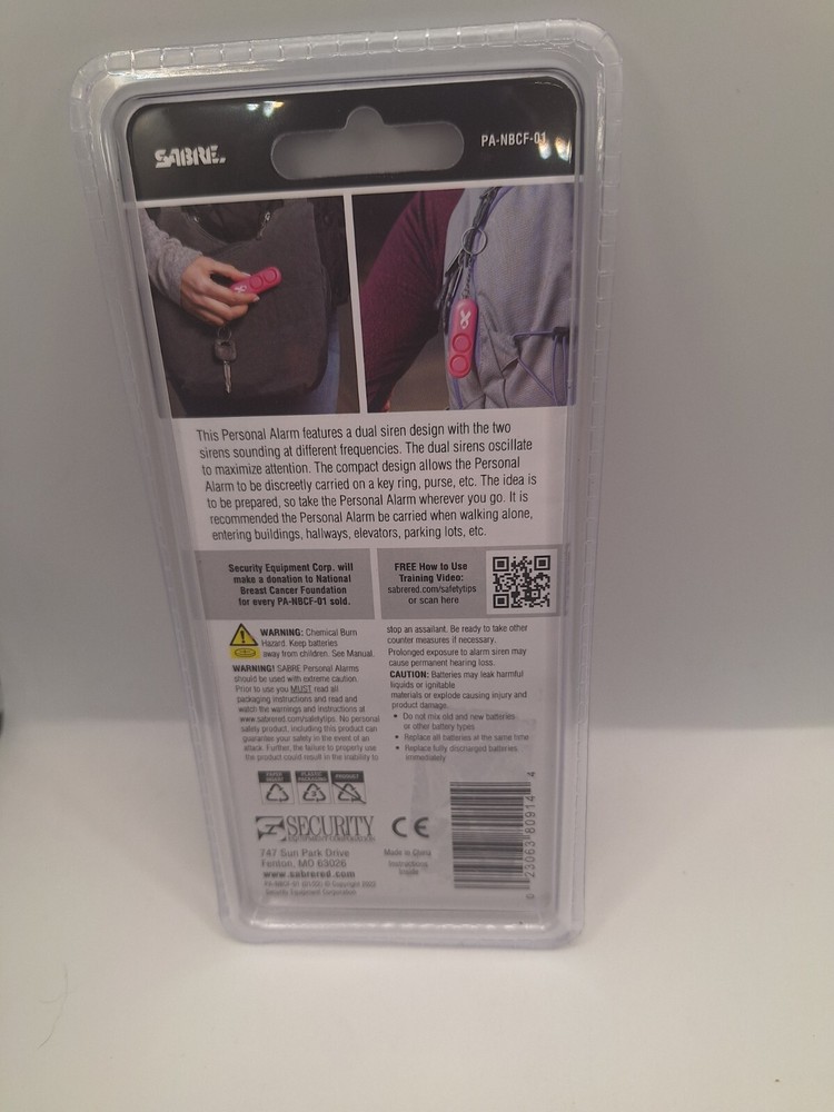 Sabre Personal Alarm Pink