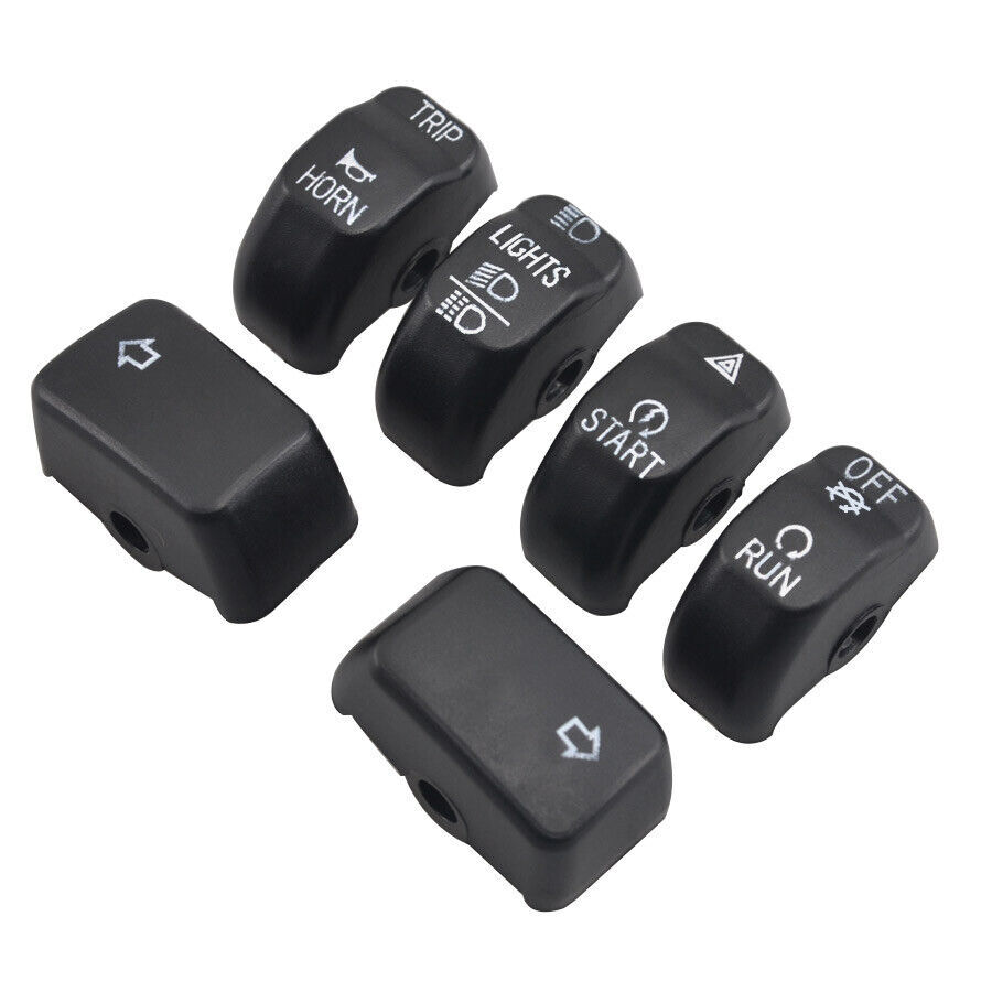 1 Set Hand Control Switch Housing Button Covers Caps Front For Harley 2014-2019