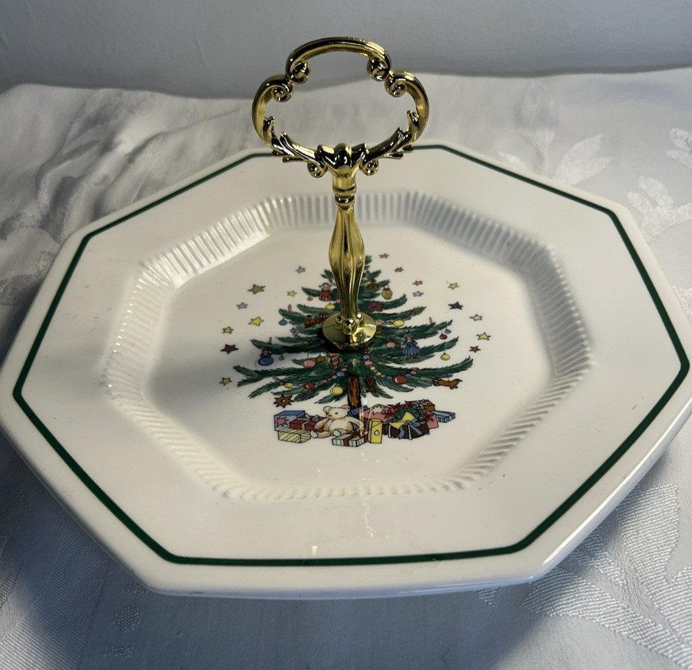 Nikko China Christmastime Appetizer Serving Tray w/Handle 10"