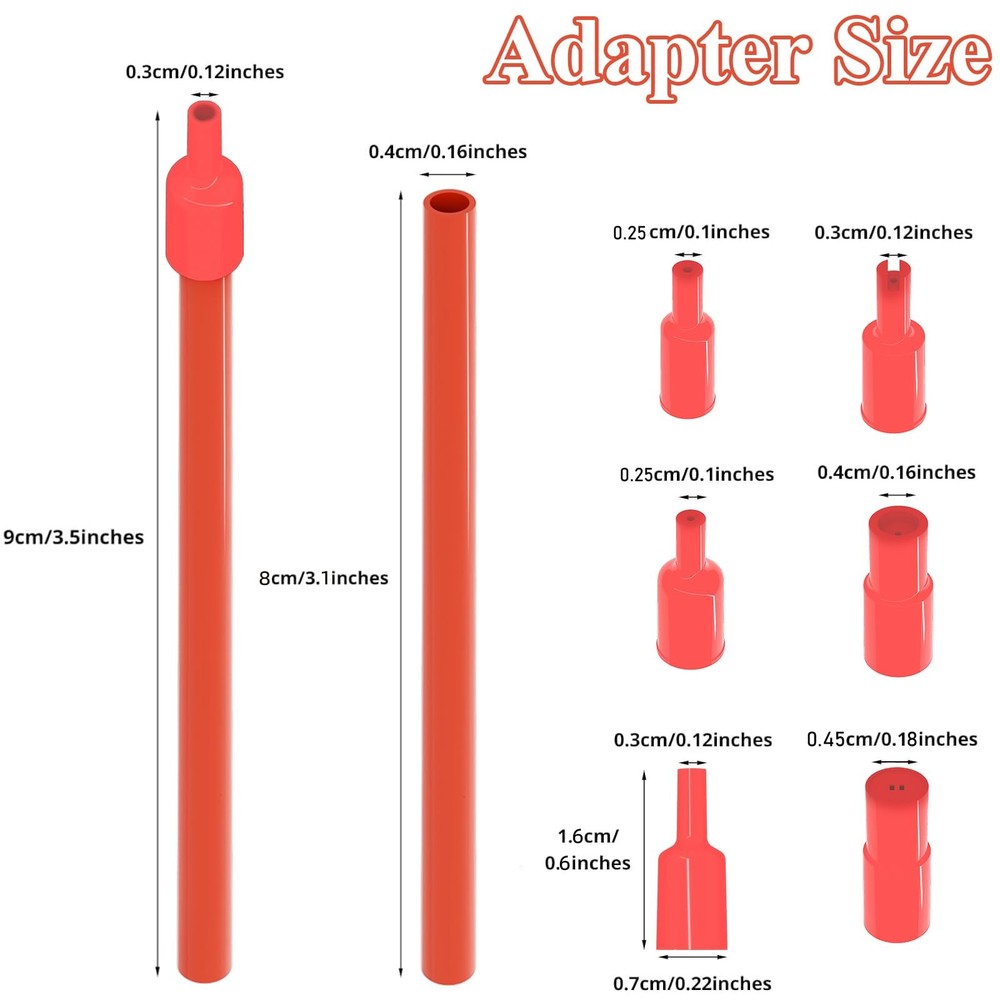 Butane Refill Adapter, 6 Types Nozzle Tips (3 Pcs Per Pack) for Refilling Red