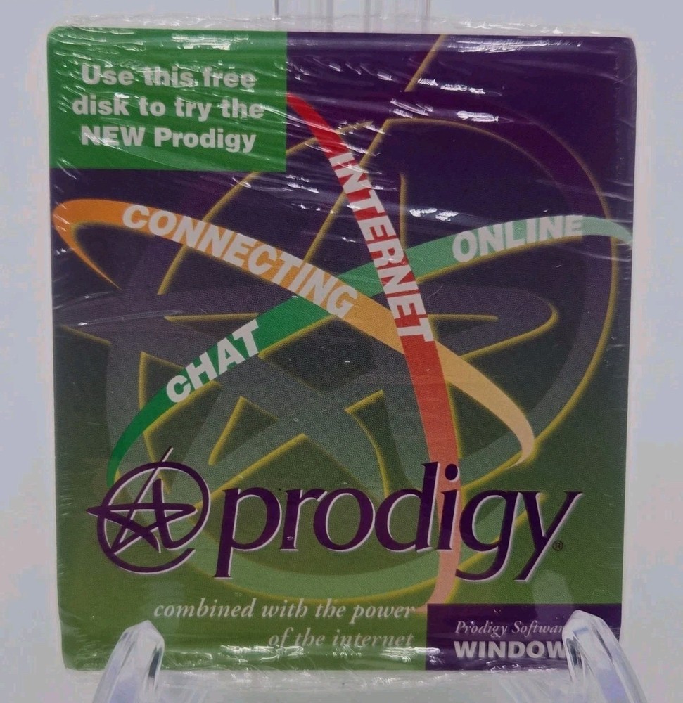 Vintage Prodigy Internet Software Disk Sealed Windows 1995 Retro PC AOL Era