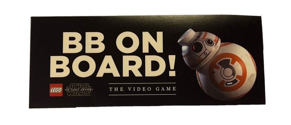 BB on board! Sticker 2016 -BB-8 Lego Star Wars The Force Awakens