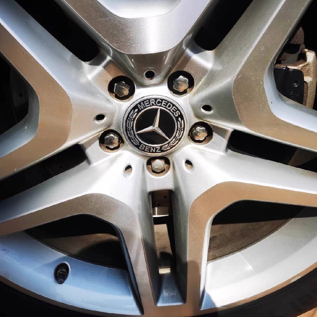 4PCS For Mercedes Benz Wheel Rims Center Hub Caps Wreath AMG 75mm Black Classic