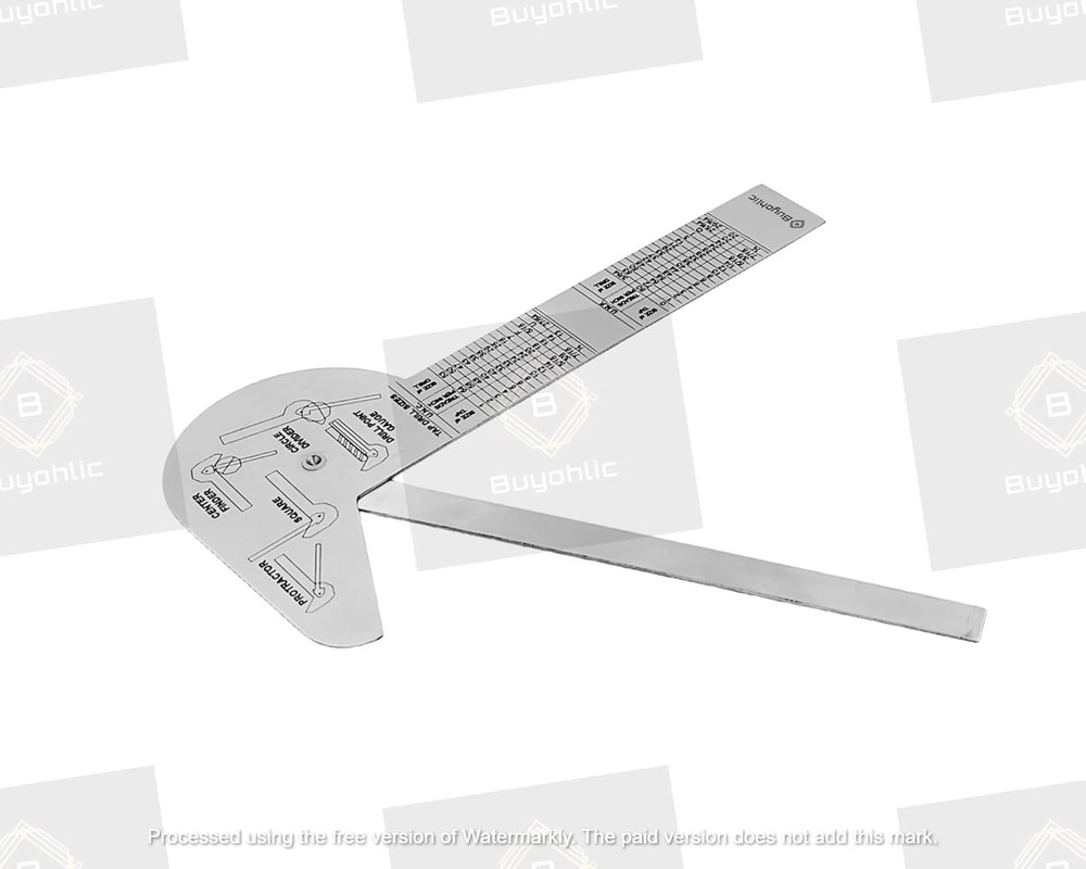 Multi Purpose Protractor Square Rule Centre Finder Drill Point Gauge