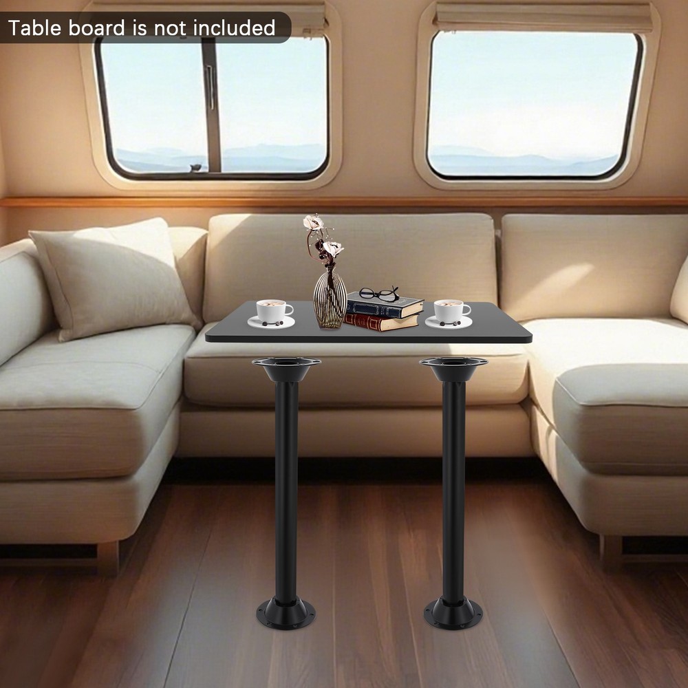2-Pack Compact RV Table Legs with Pre-drilled Bases for Easy Assembly