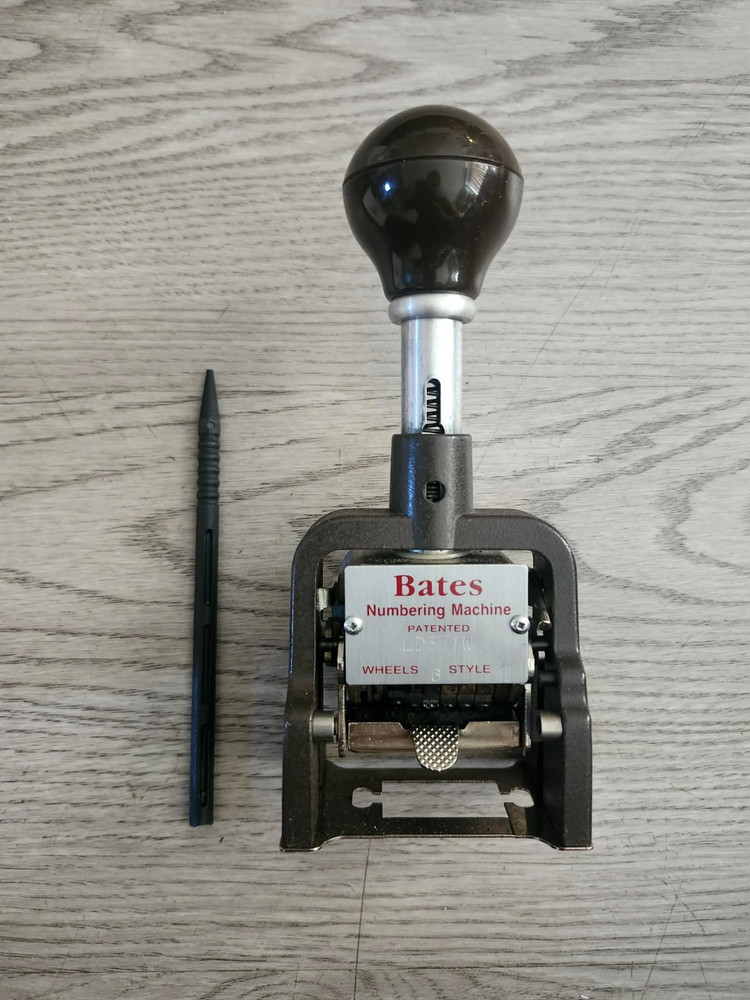 Antique Bates Numbering Machine Stamp Consecutive, Repeat, Duplicate W/Box