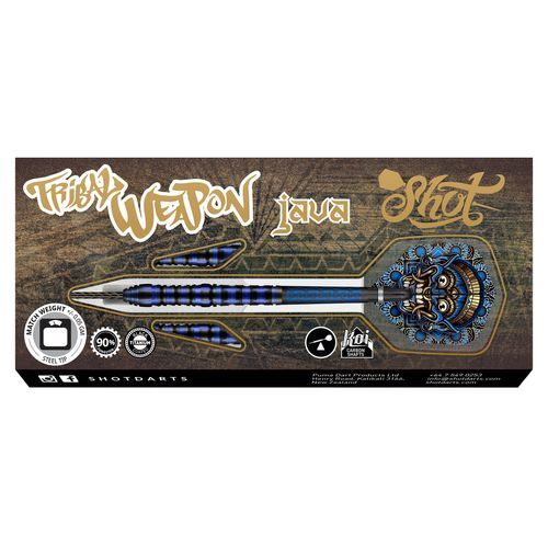 Shot Tribal Weapon Java Steel Tip Dart Set-90% Tungsten-26gm