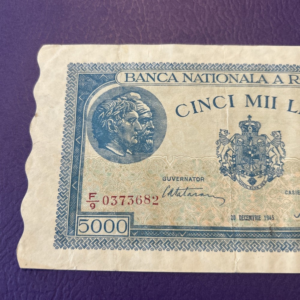 Romania- 5000 Lei- 1945
