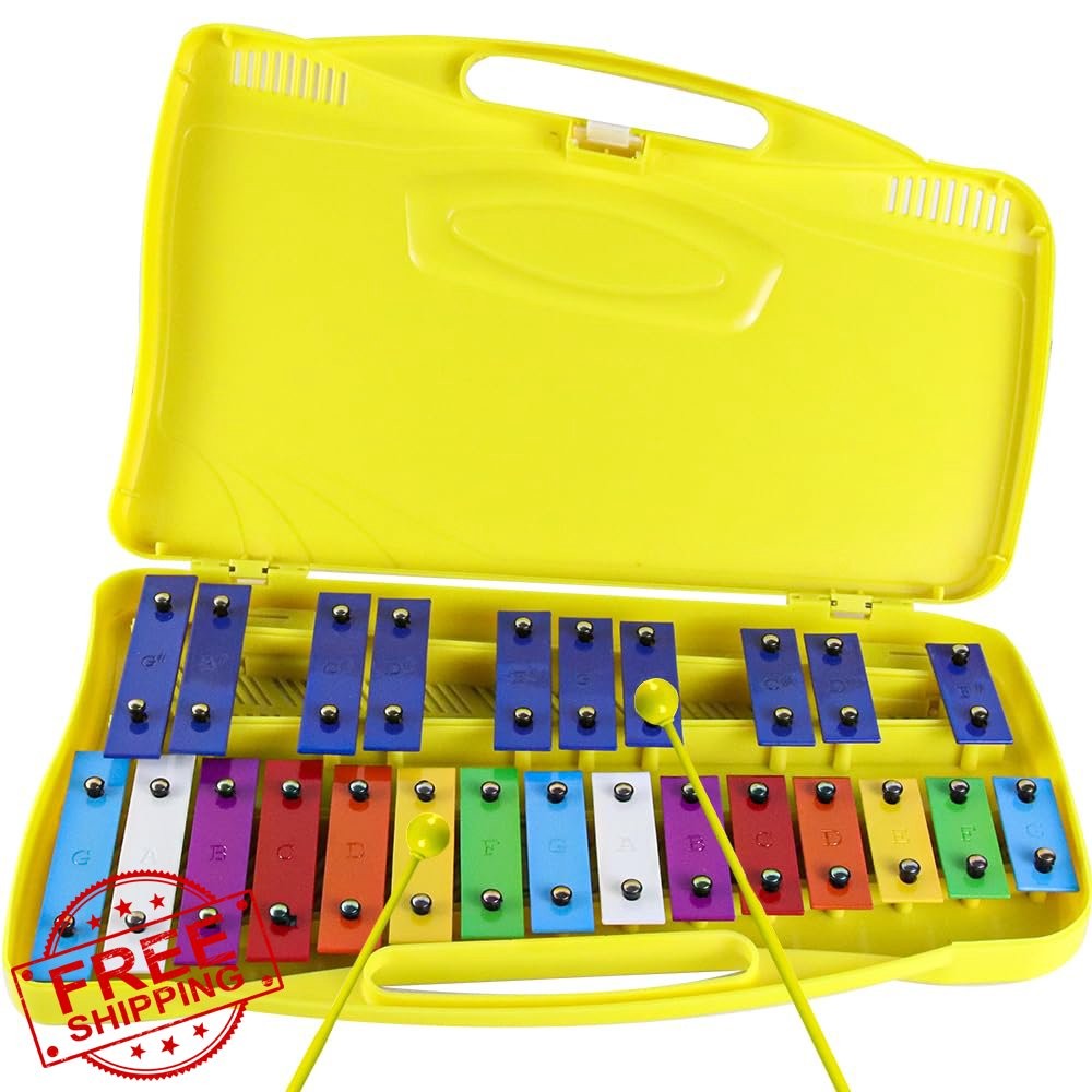Eavnbaek 25 Note Glockenspiel Yellow Mallets Case