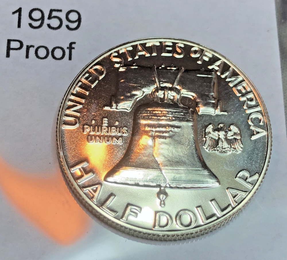 1959 Gem Proof Franklin Half Dollar, 90% Silver