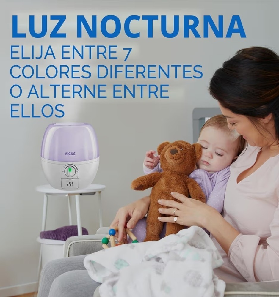 Vicks 3-in-1 SleepyTime Humidifier Cool Mist Diffuser Night Light New