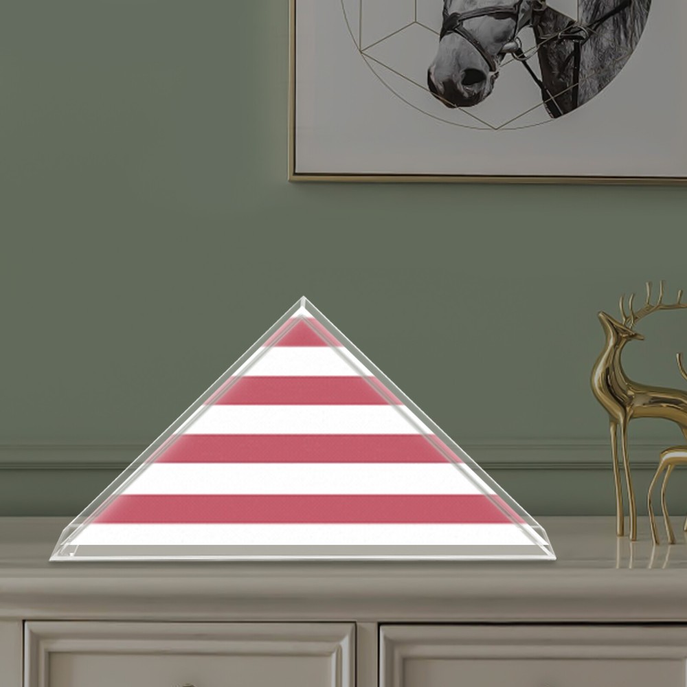 Flag Display Case Clear Acrylic Flag Box Triangle Holder for Table Wall Mounted