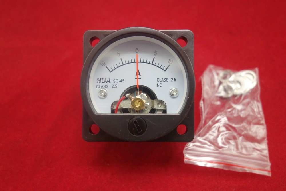 DC Minus Zero Plus -10A-0+10A Ammeter Panel AMP Current Meter SO45 Cutout 45mm