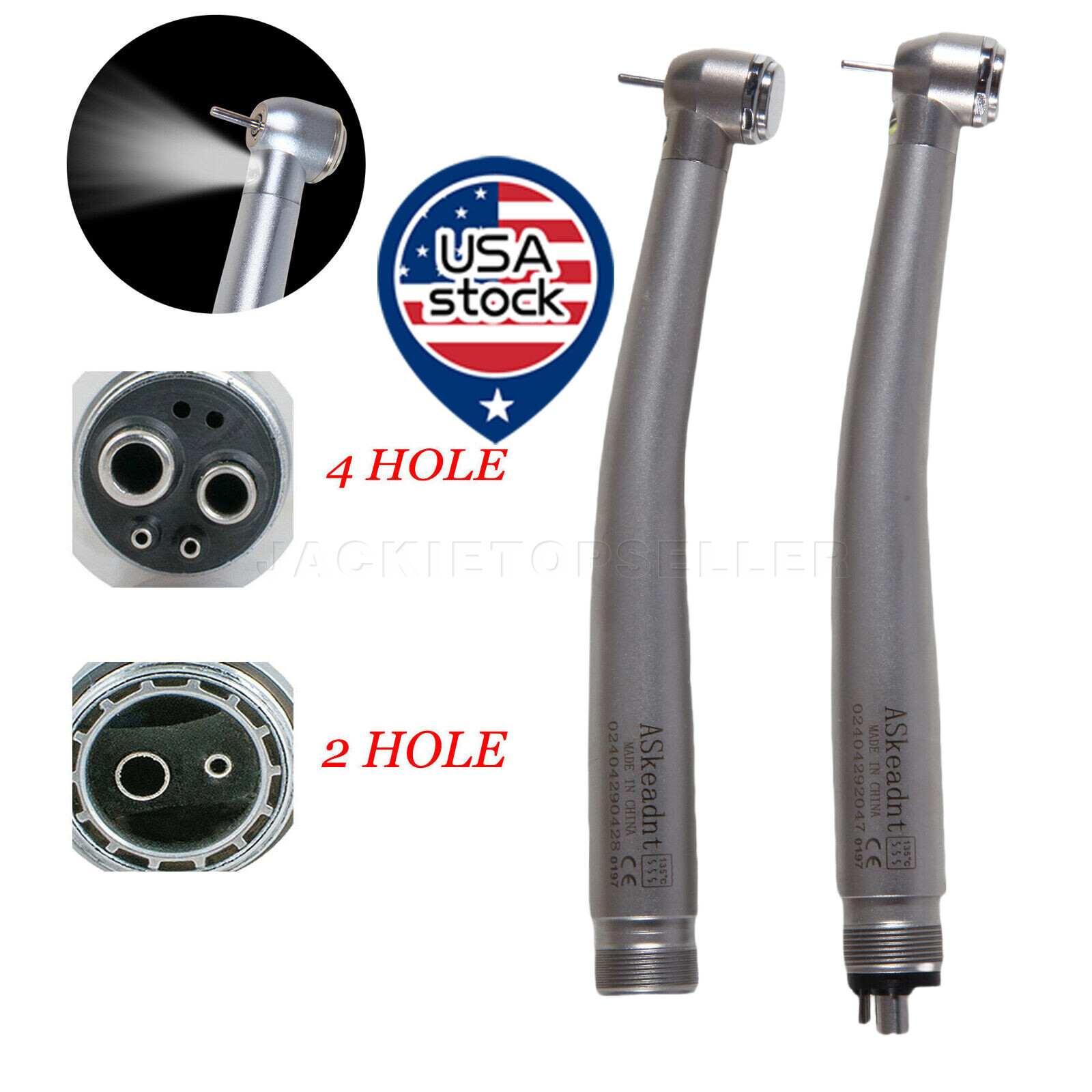 Pieza de mano LED turbina alta velocidad fibra óptica dental estilo NSK 2/4 Hole