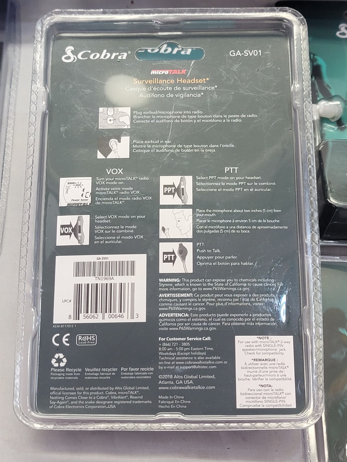 6 NEW Cobra PX500 Walkie Talkies Business Radios up to 12 hr run-time, 6 earbuds