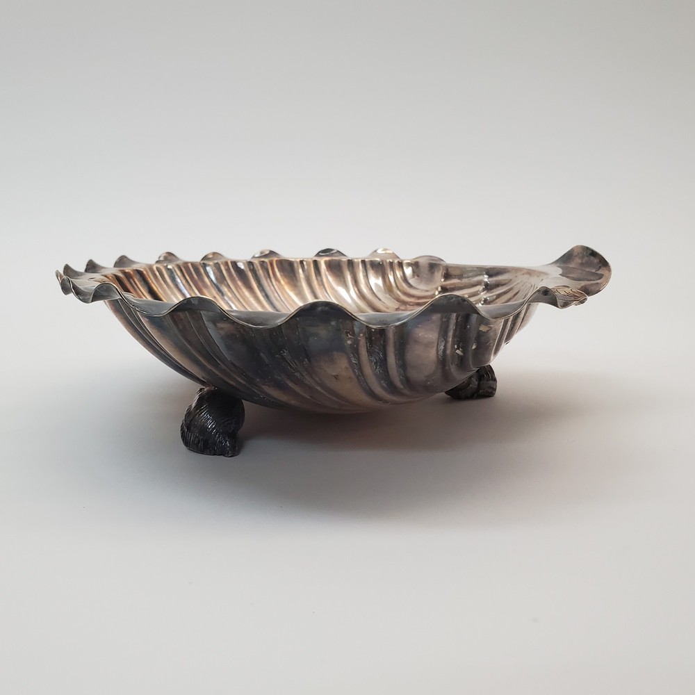 Antique Wilson & Sharp Edinburgh SCALLOP Shell Dish Silver‑Plate 8885 Footed