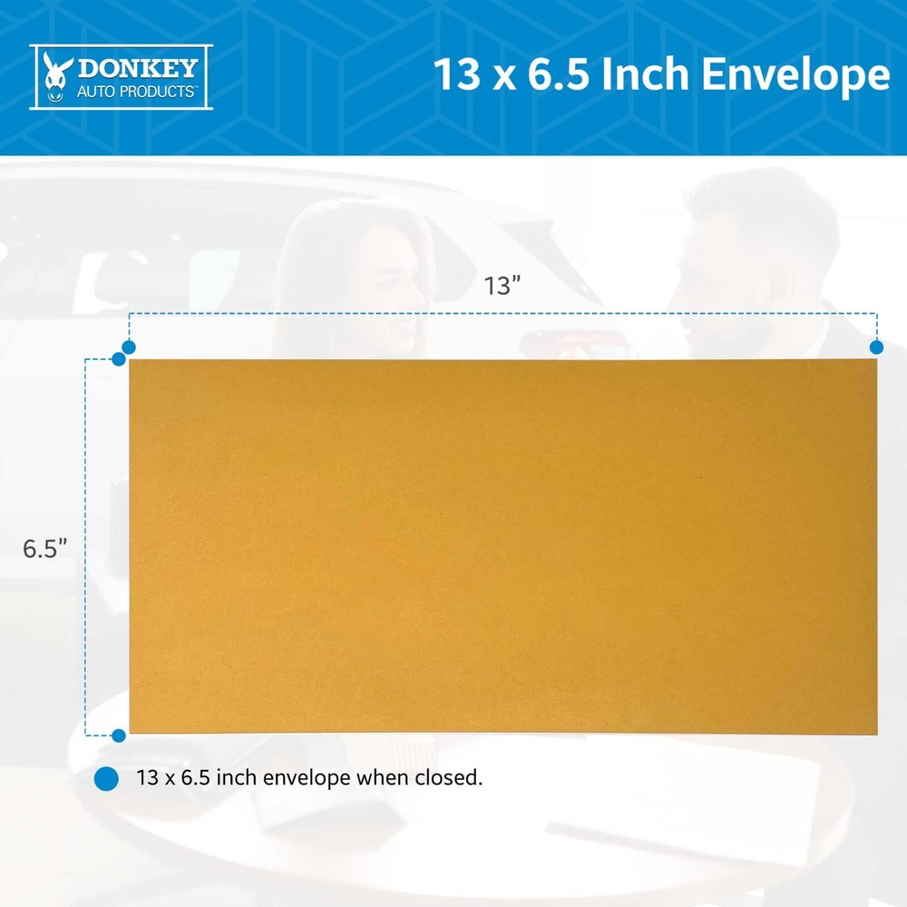 Blank License Plate Envelopes - Moisten & Seal Flap (100 Per Pack)