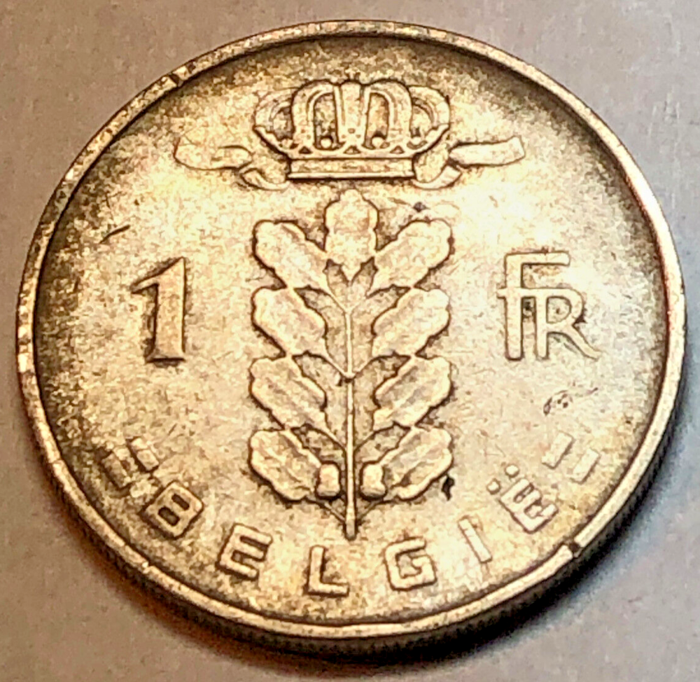 1951 Belgium 1 One Franc Coin