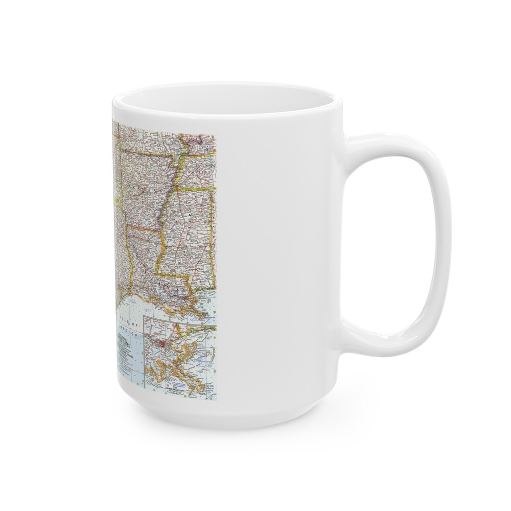 USA - South Central (1961) (Map) White Coffee Mug