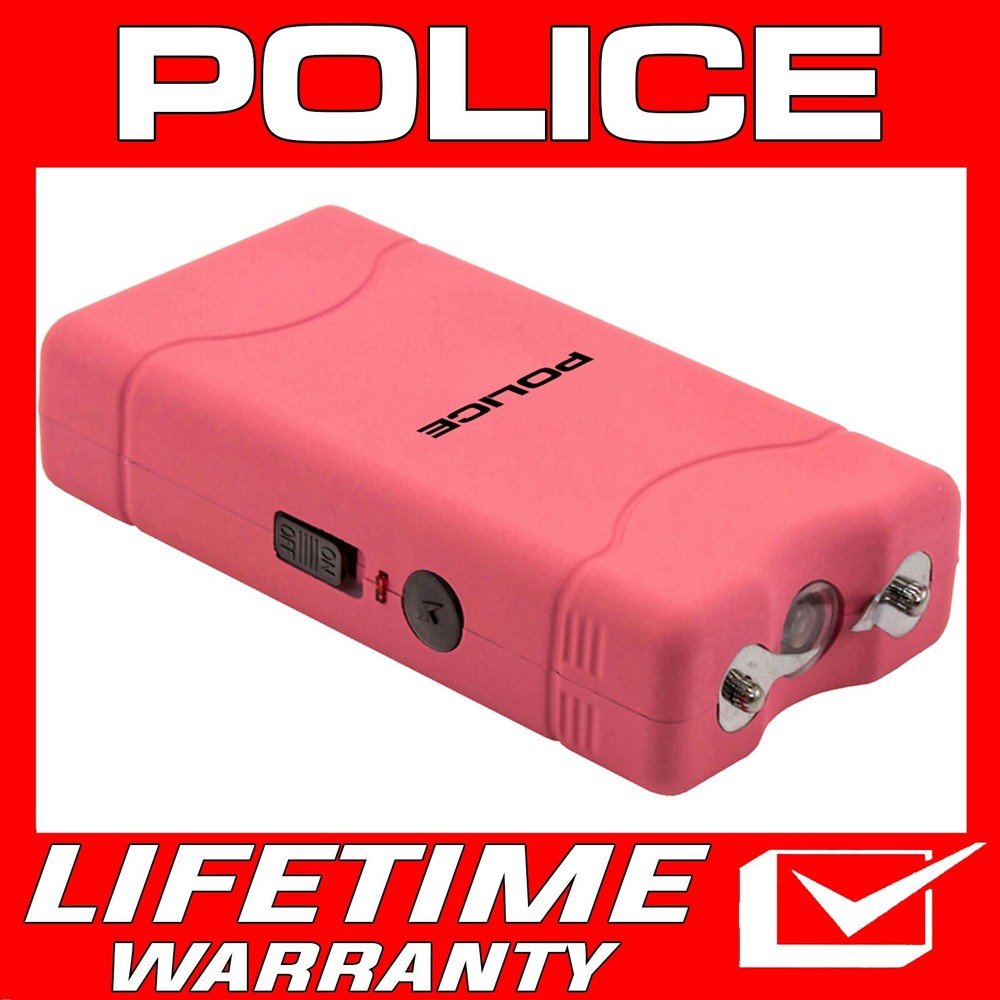 POLICE Stun Gun 800 380 BV Mini Rechargeable LED Flashlight Pink