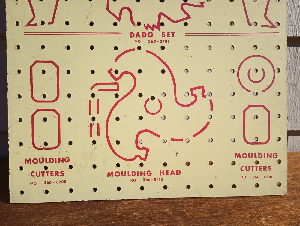 Vintage Toro Power Tools Pegboard Display - Circular Saw Accessories
