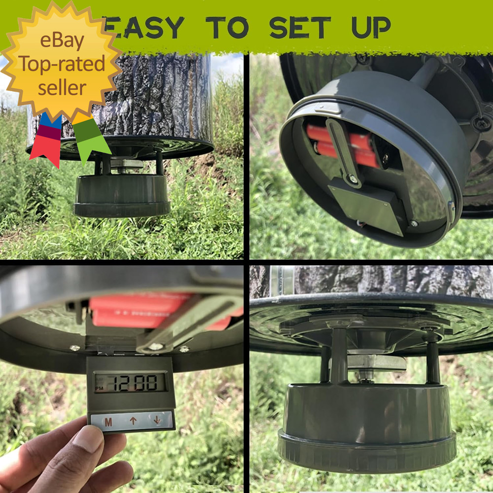 Deer Feeder Kit Digital Timer Metal Spin Plate Easy Setup All-In-One