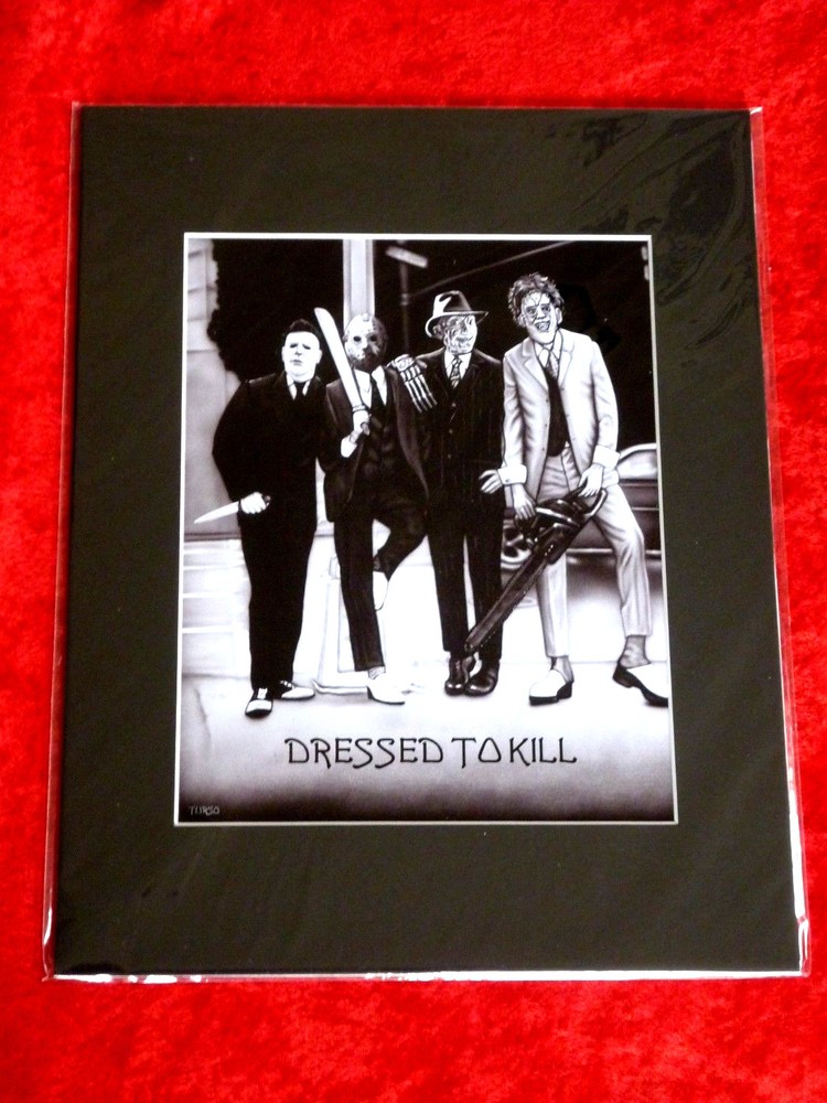 KISS Air Brushed Dressed to KIll Parody! Matted Frame! MINT! Bagged & Boarded!