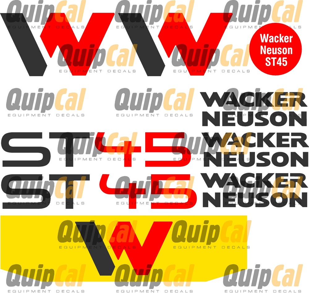 Wacker Neuson St28, ST31, ST45 or ST50 Compact Loader Decal Set