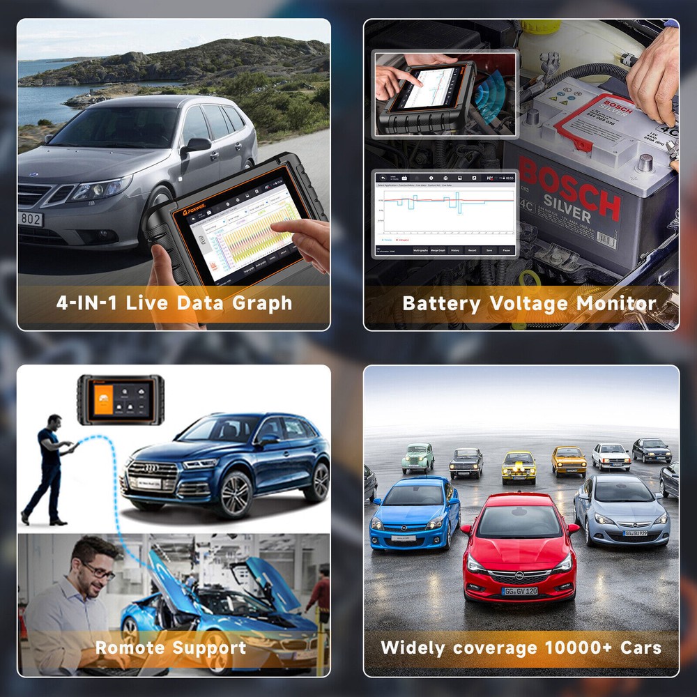 FOXWELL NT809TS OBD2 Scanner Diagnostic Tool TPMS Programming Car Bi-Directional