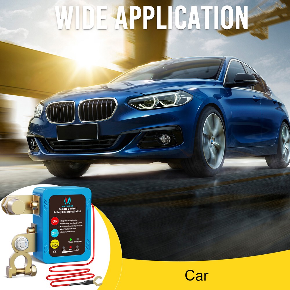 MICTUNING Remote Battery Disconnect Kill Switch Automatic 12V 240A LED Indicator