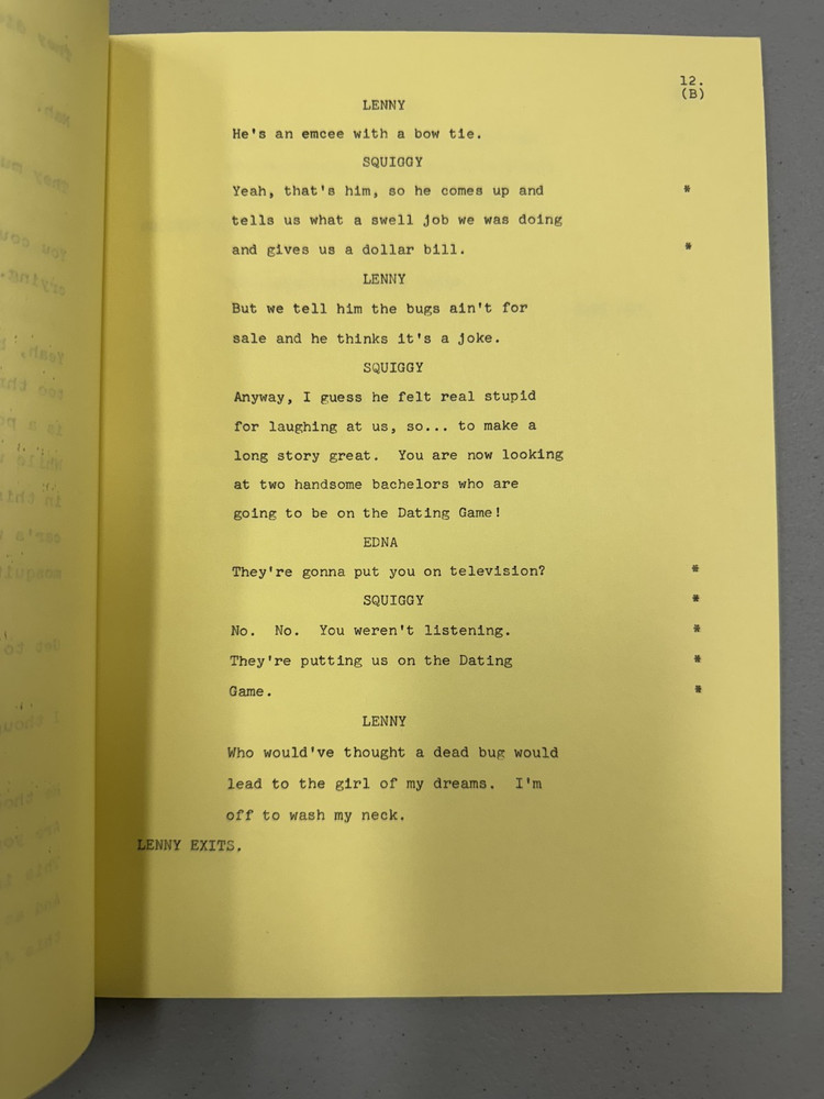 Laverne and Shirley original Tv show script