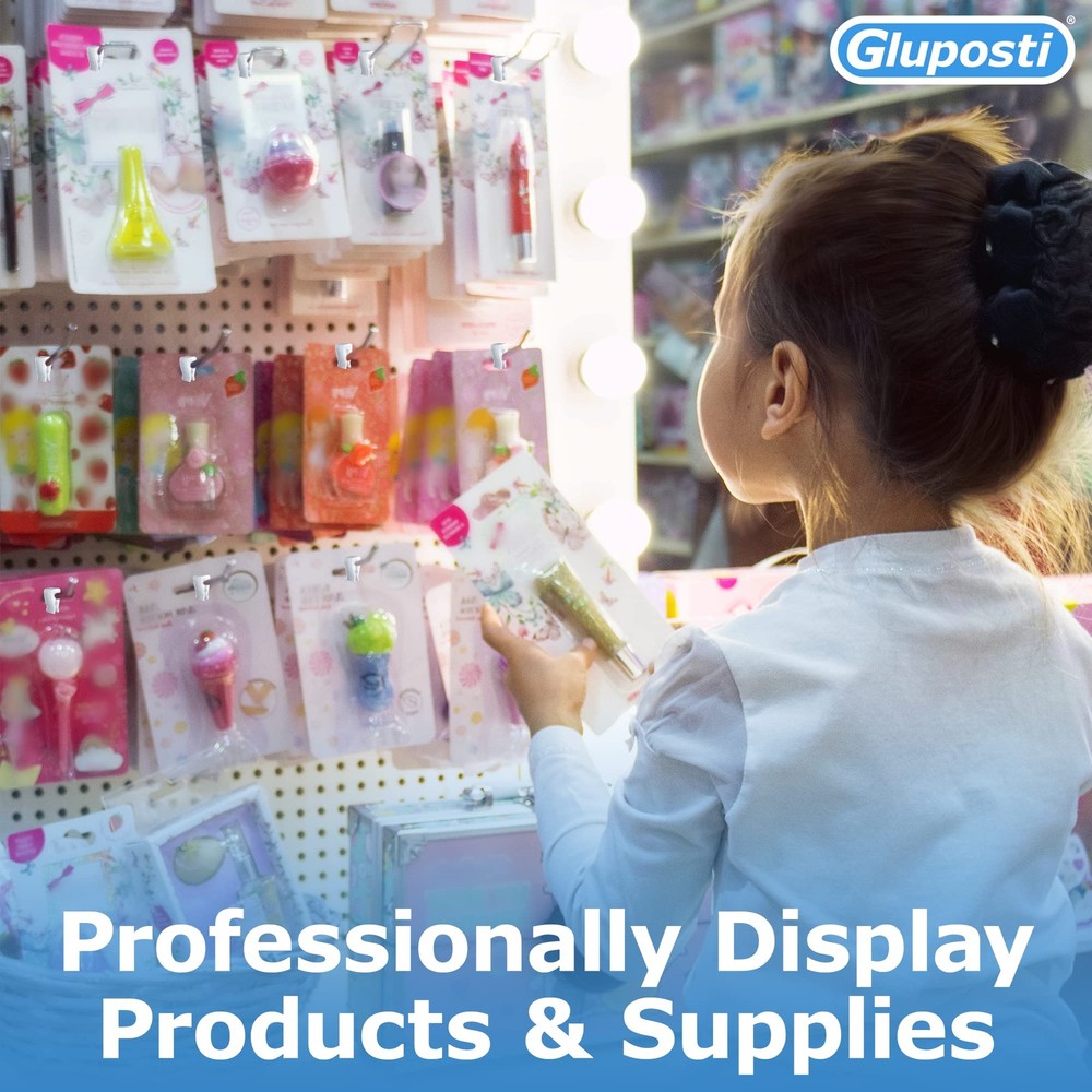 Peg Hook Stoppers for 1/4 Pegboard Hooks and Slatwall, Clear Rectangular Inve...