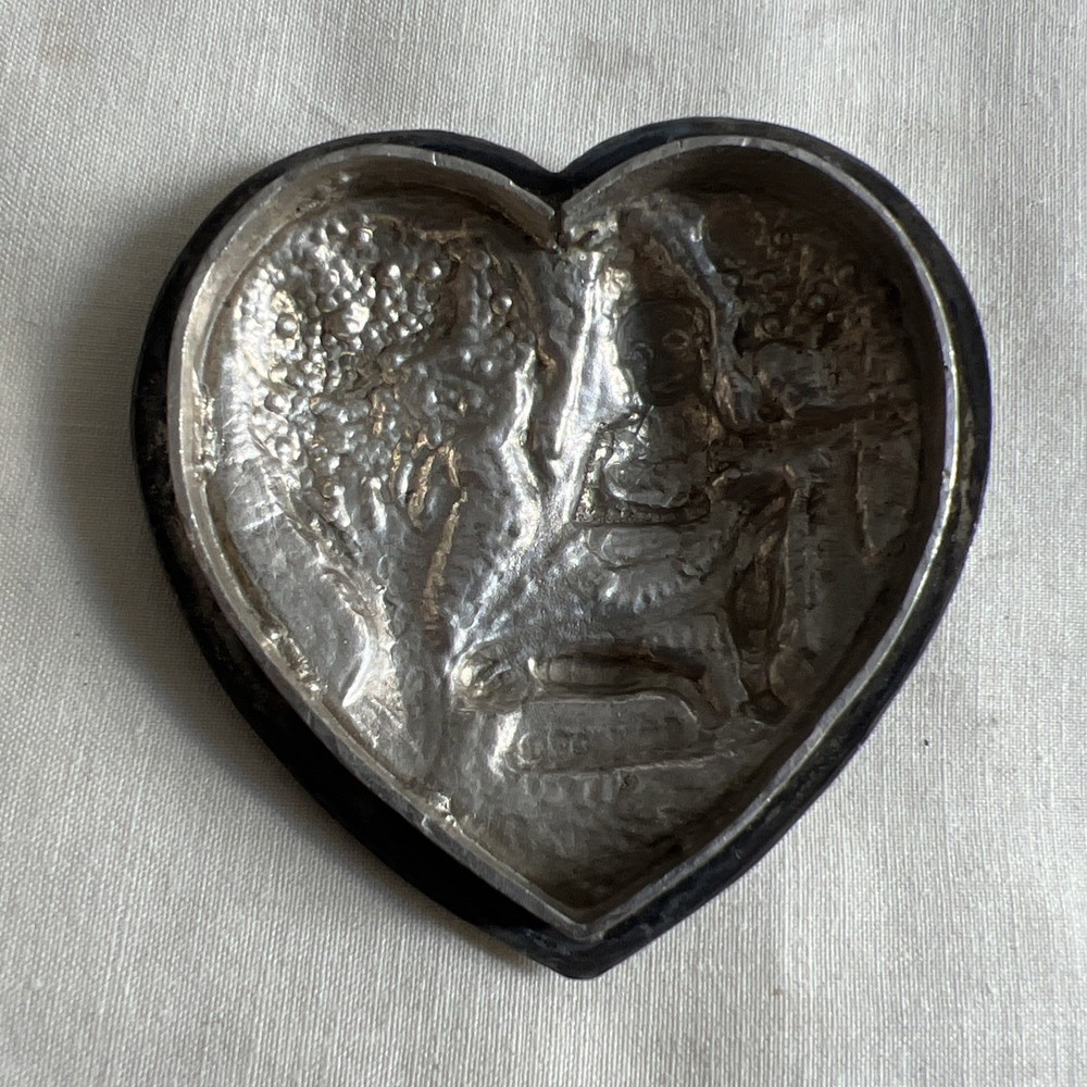 Antique Sterling Silver Heart Box