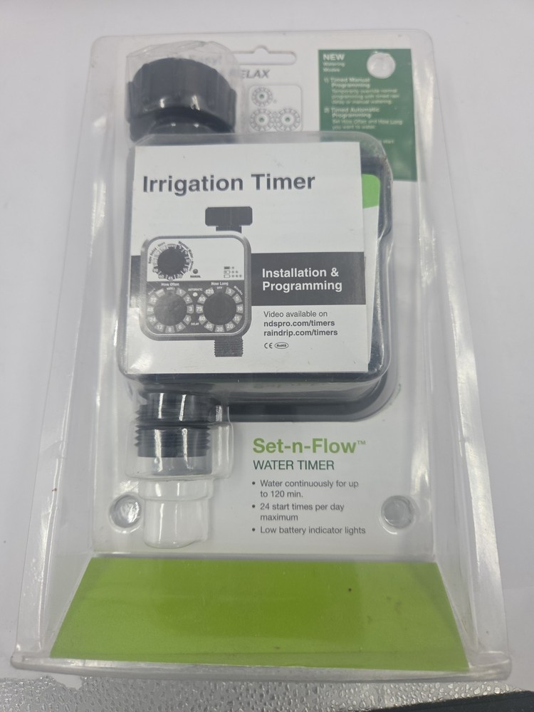 Raindrip Set-n-Flow Automatic Water Timer R675CT Analog Hose or Drip Timer New