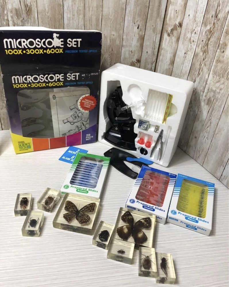 Science Tech Microscope Set 100x 300x 600x Power Set Plus Extras Free Shipping