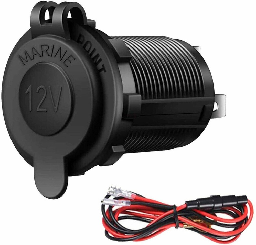 Car Cigarette Lighter Socket Outlet Charger Power Adapter Plug Waterproof 18AWG