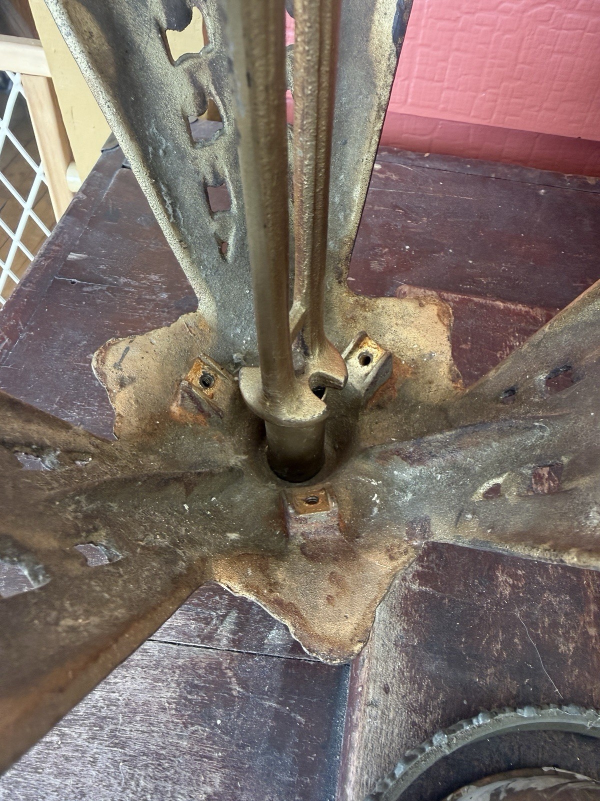 Antique MOE BRIDGES 3 Slip Shade Ceiling Light Parts Etruscan Series Art Deco