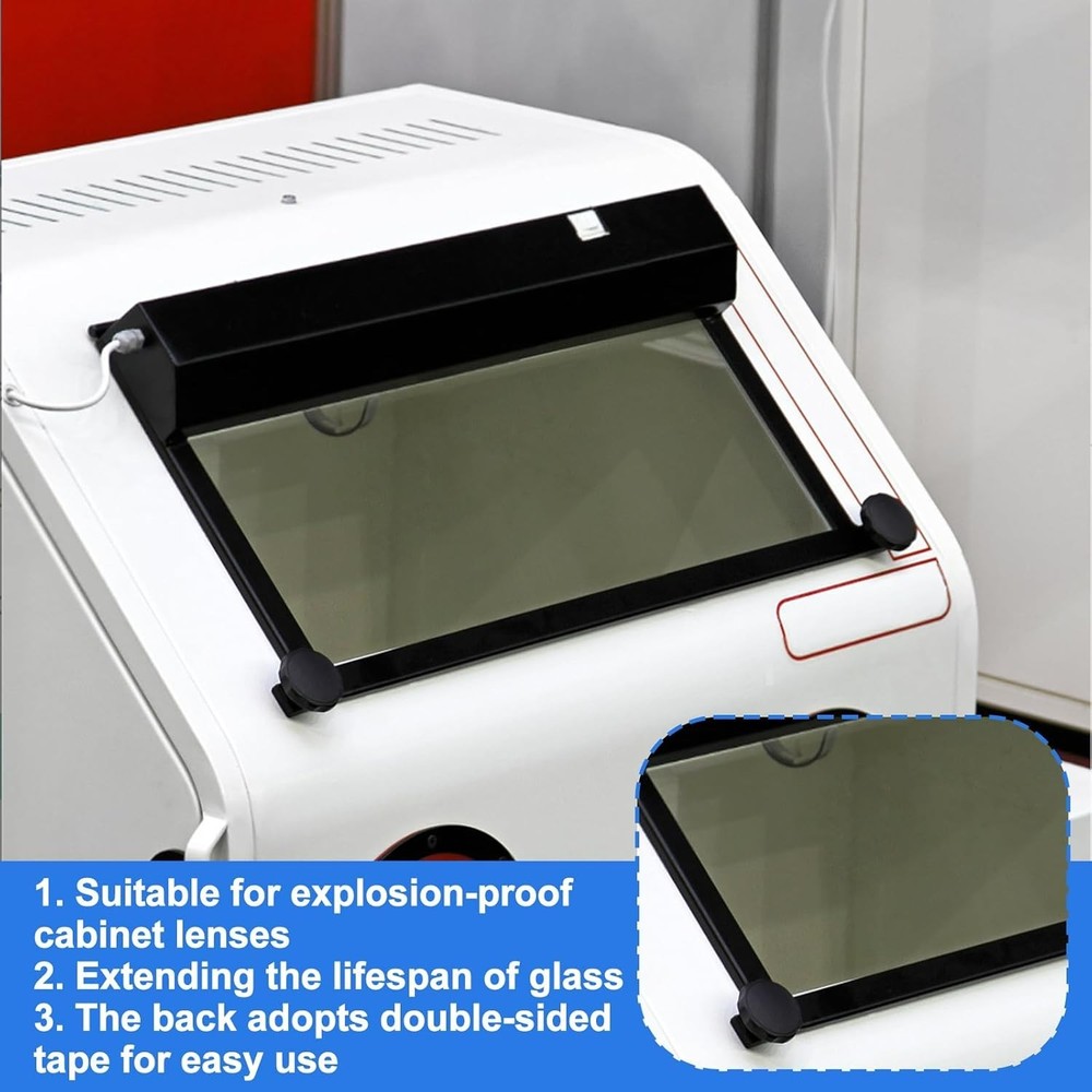 12 Pack Clear Polyester Abrasive Blasting Lens Covers 23'' x 11'' - Easy Install
