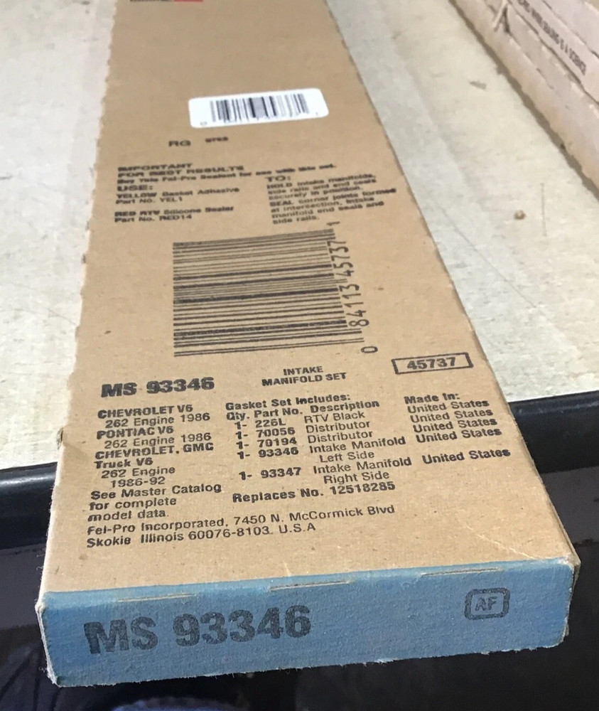 Engine Intake Manifold Gasket Set Fel-Pro MS 93346