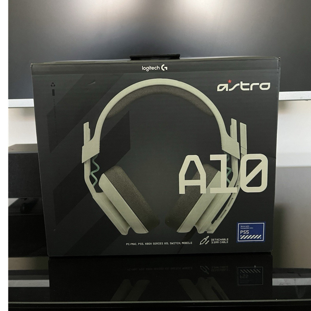Astro A10 Gaming Headset White/Gray Detachable Cable PC PS5 Xbox Switch