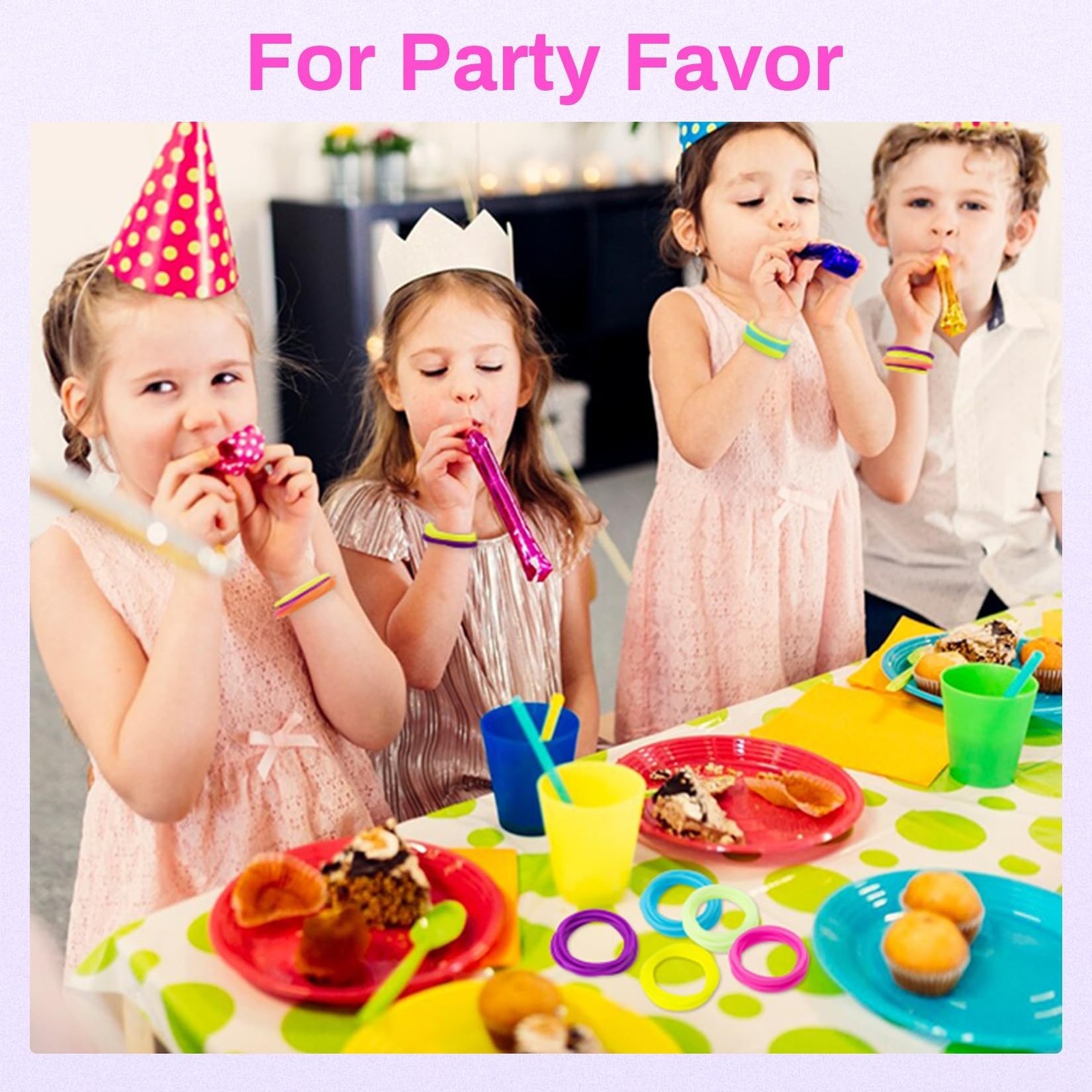 Hair Ties Jelly Bracelets - 80s Outfit Accessories for Women, Elastic Silicon...