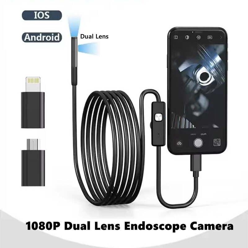 1920P Dual Lens Snake Inspection Borescope Type C iPhone Endoscope Scope Camera