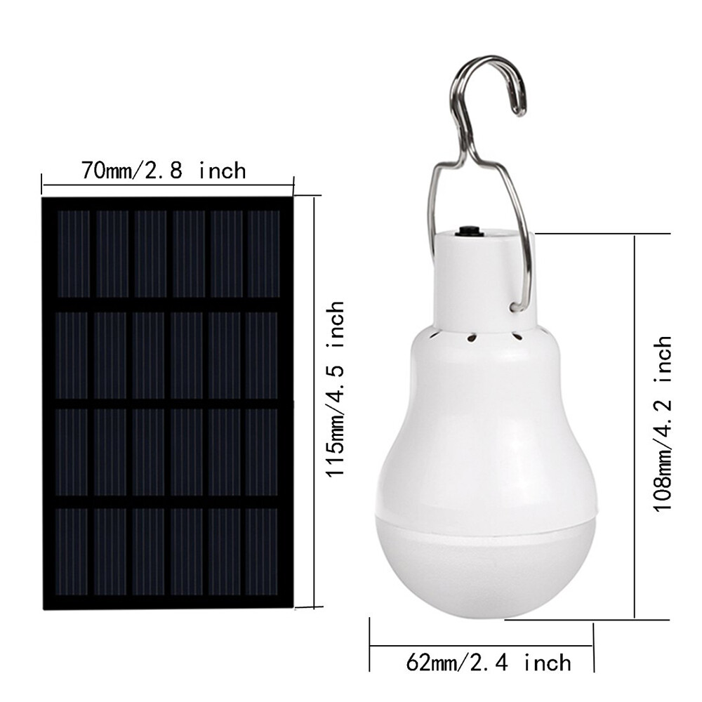 Portable Solar Panel Powered LED Lights Bulb Light Tent Lamp Camping Out/Indoor