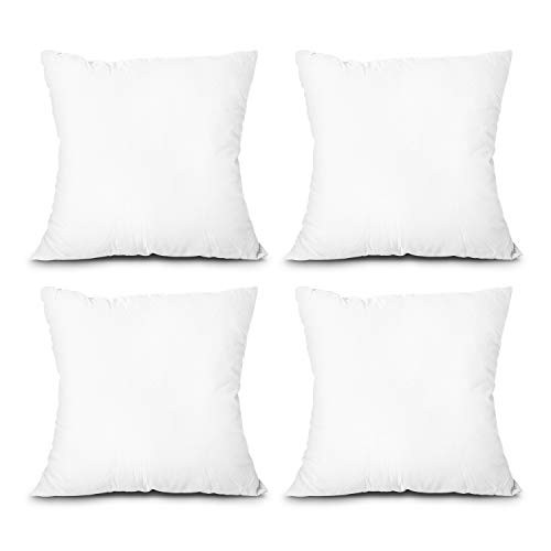 Throw Pillow Inserts, Set of 4 Lightweight Down Alternative Polyester 18"x18"